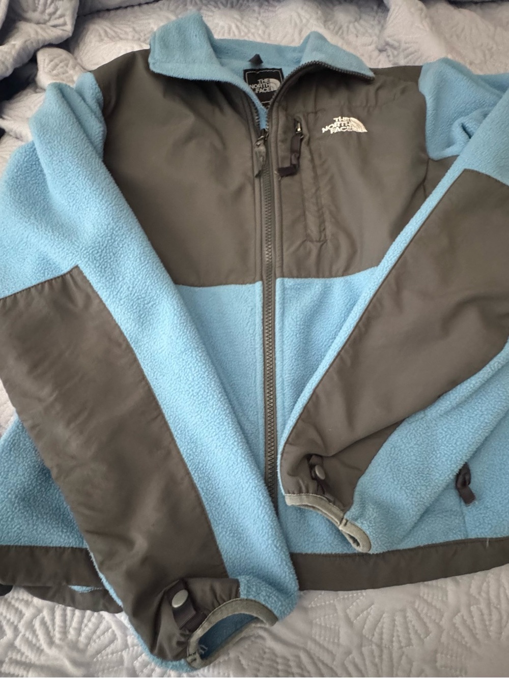 The North Face Kids Blue and Gray Fleece Jacket